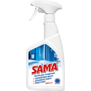 Засіб для чищення акрилових ванн, душових кабін і інших пластикових поверхонь ТМ "SAMA" 