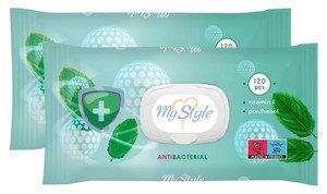 Wet wipes Antibacterial My Style TM 120 pcs.